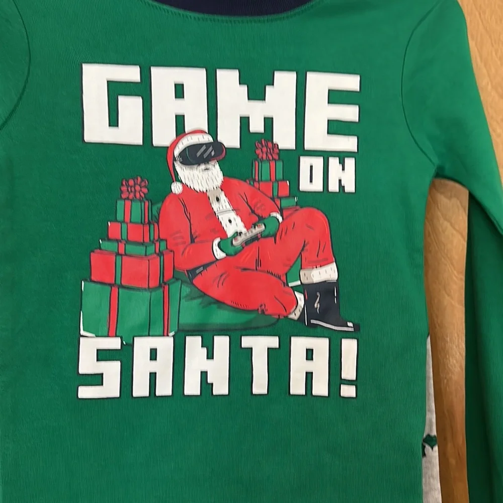 GAME ON SANTA 2 piece pajama set